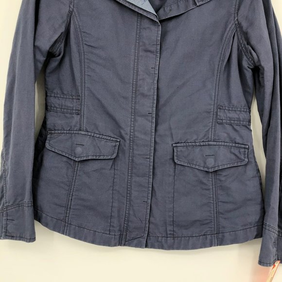 Toad&Co Blue Classic Linen-Cotton Utility Jacket | Perfect for Any Season - Picture 3 of 5